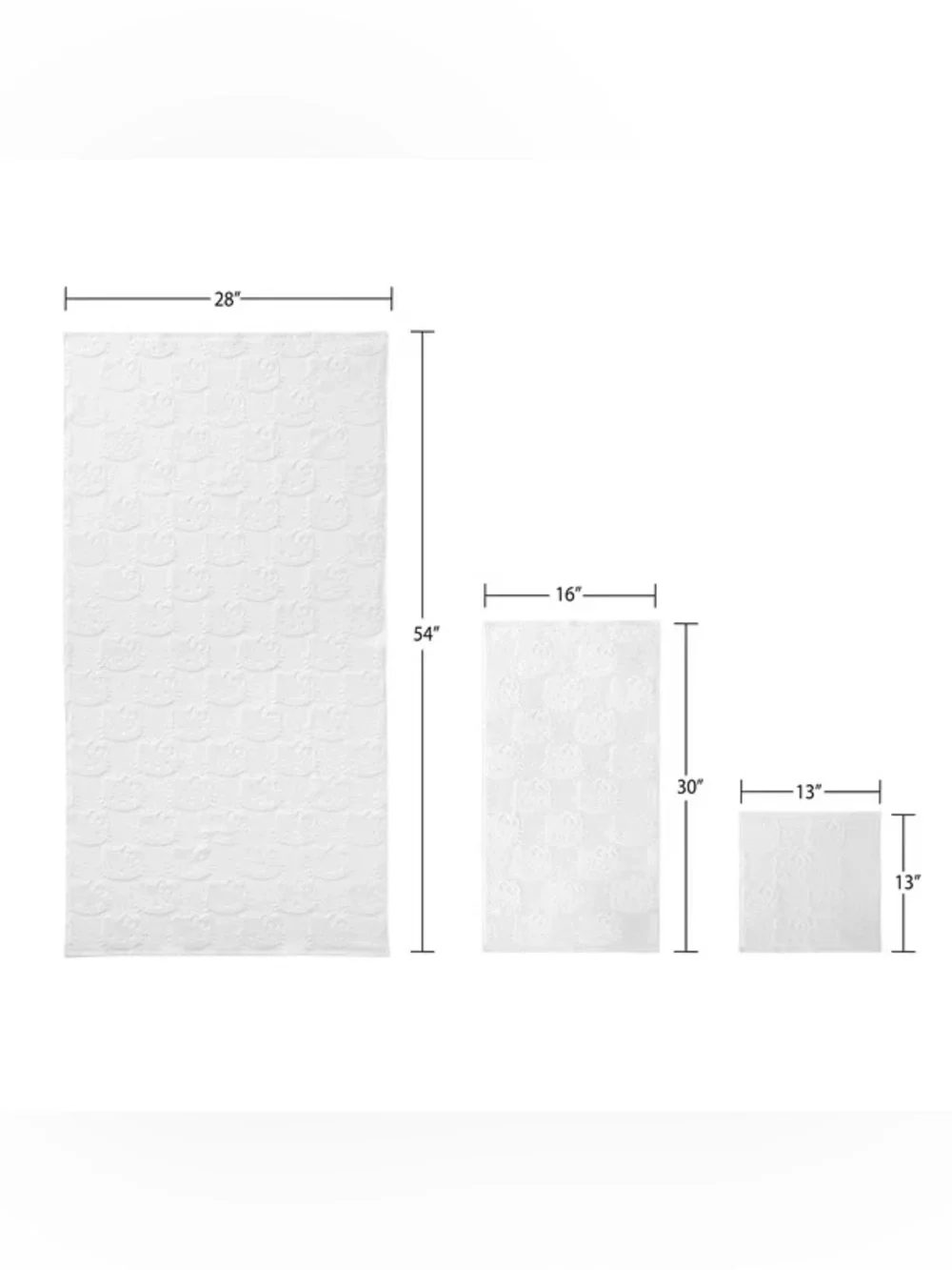 Hello Kitty Licensed 3-Piece Sculpted Debossed Bath Towel Set